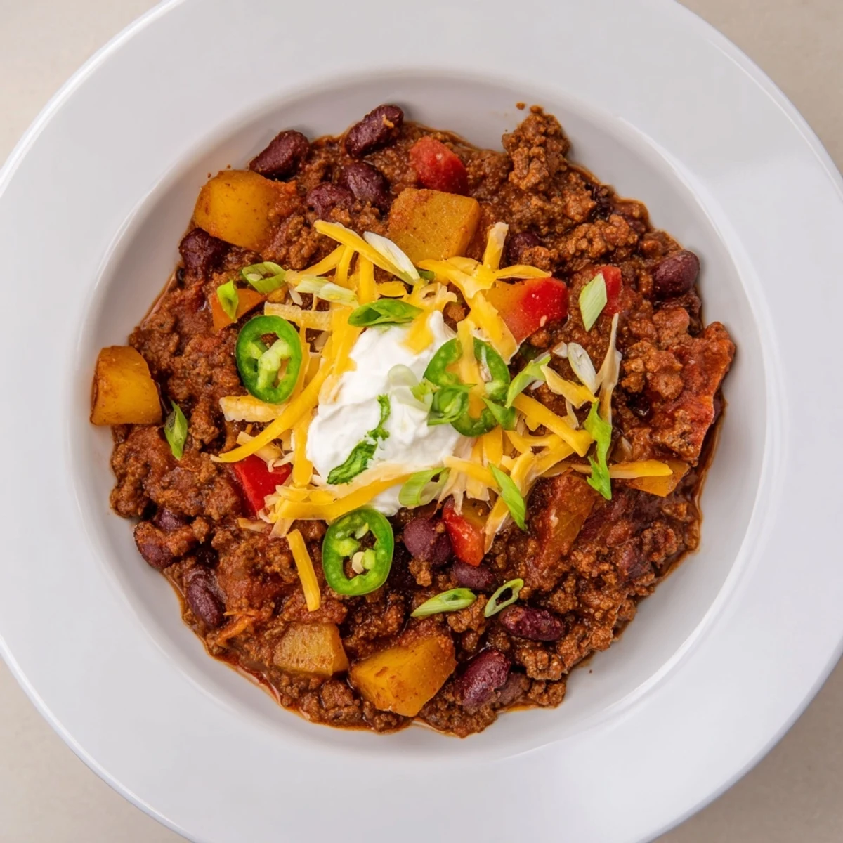 Simple Hearty Chili Meal