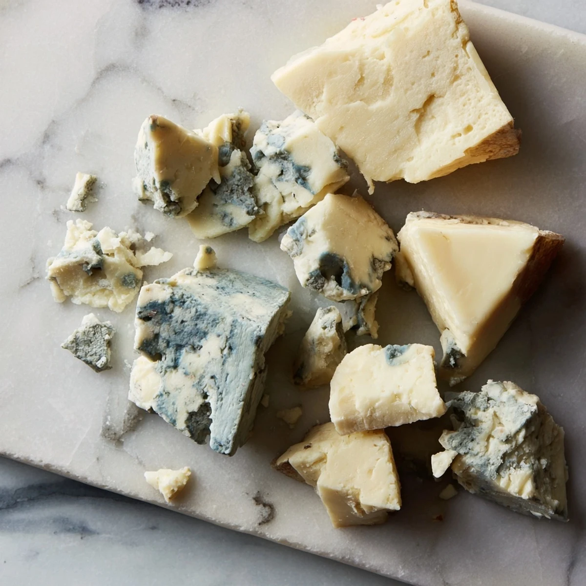 Serving suggestion: Arrange the cheeses for The Marble Quarry appetizer with grapes and honey.