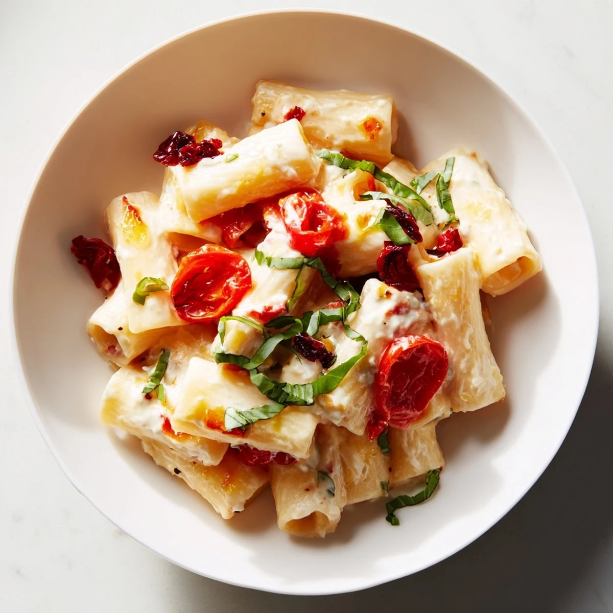 Creamy baked feta pasta with jewel-toned cranberries, perfect for a cozy weeknight meal.