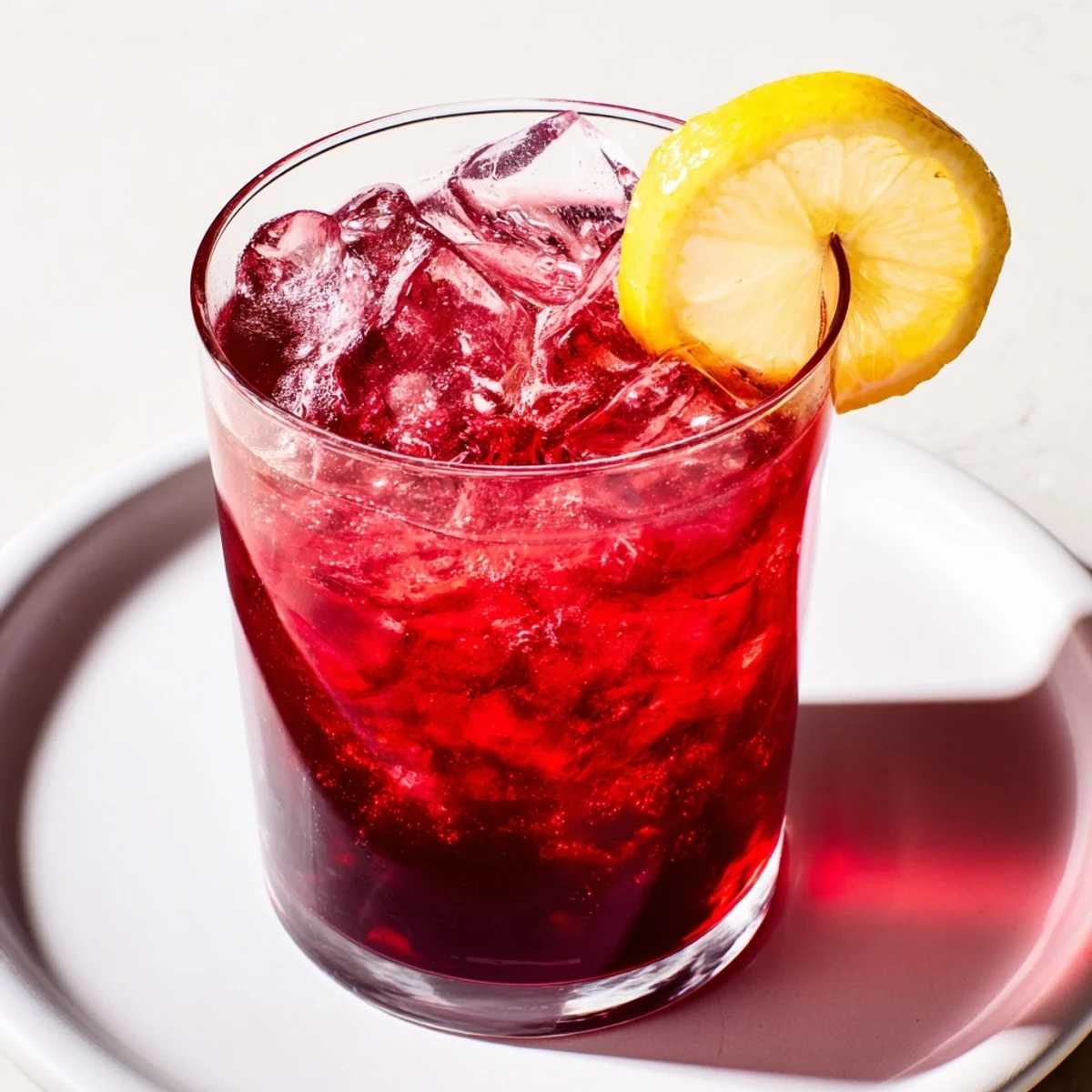 A vibrant Sleepy Girl Mocktail with a lemon garnish, perfect for a relaxing night.