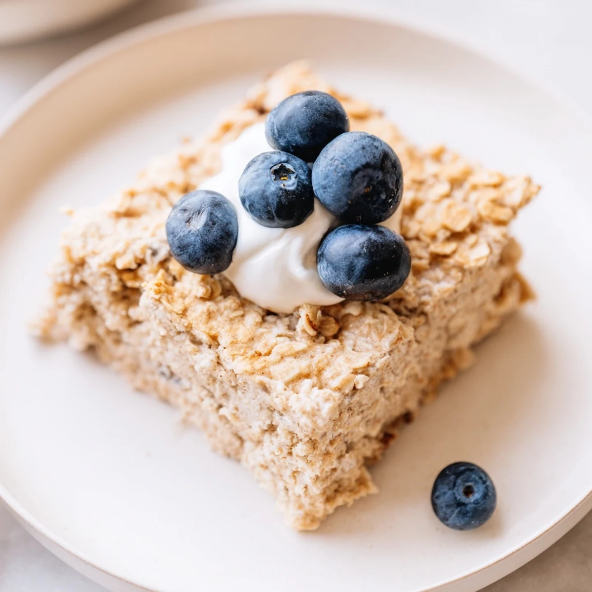 Imagine a hearty square of Protein Pancake Oats, with the inviting aroma of cinnamon and vanilla.