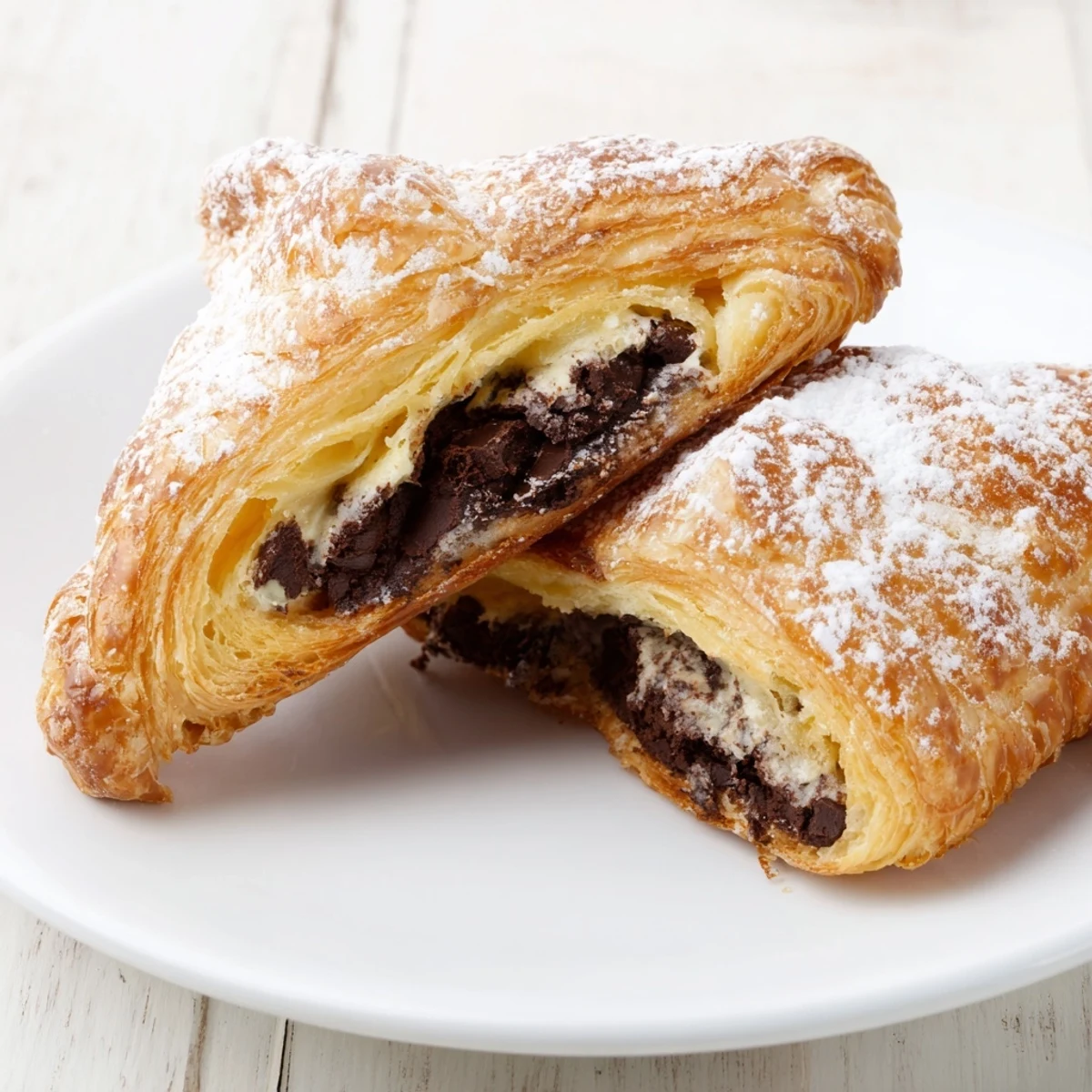 Gooey chocolate chip cookie dough melts within a flaky, golden Cookie Croissant pastry.