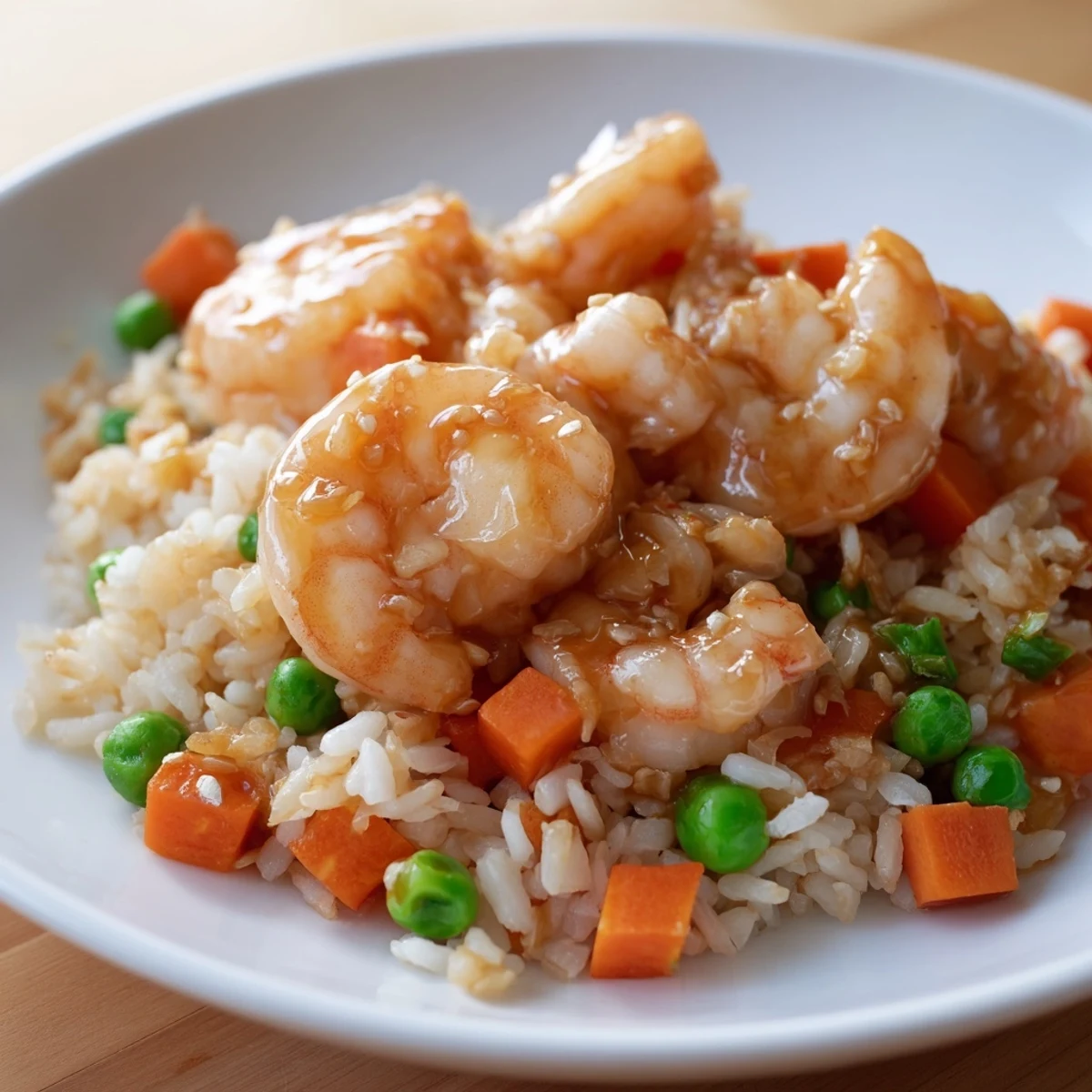 Serve this Asian fusion Shrimp Garlic Fried rice with lime wedges for a zesty finish, perfect alongside a crisp green salad.