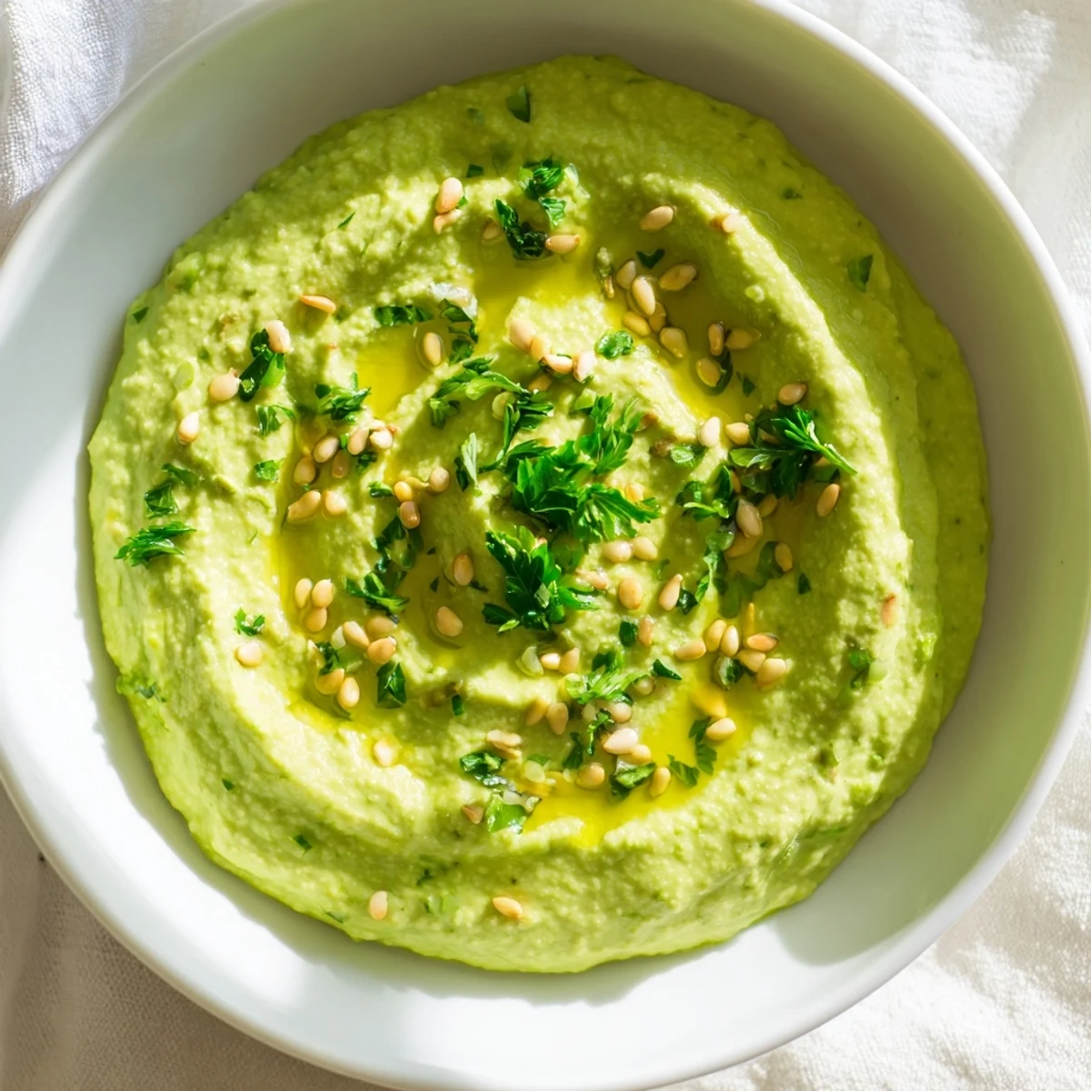 A bowl of fresh Edamame Hummus, perfect for dipping pita chips and raw vegetables, served alongside colorful, crunchy crudités.  