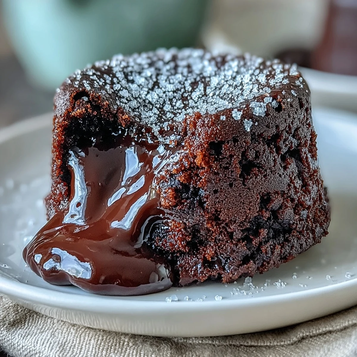 Ramekins of rich Chocolate Lava Cakes with Espresso show soft edges and gooey centers, dusted with cocoa powder before serving.