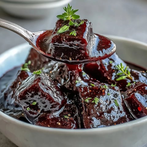 A glossy Black Currant Reduction drizzled over sliced roasted duck breast on a white plate.