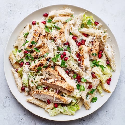 Chicken Caesar Pasta Pomegranate