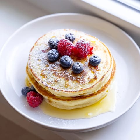 A stack of warm Lemon Ricotta Pancakes, the tangy lemon aroma fills the air at breakfast.