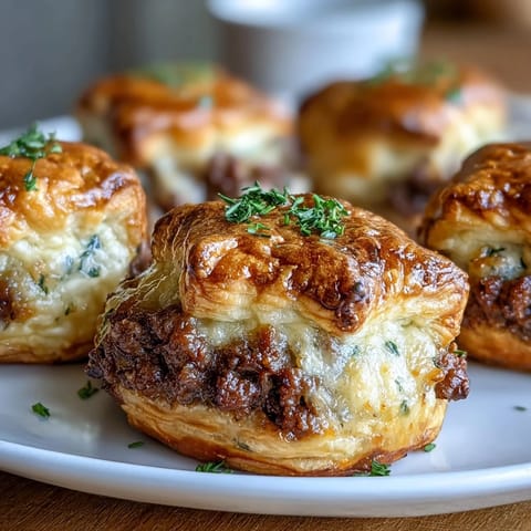 Savory Mini Beef Tourtières paired with tangy Dijon mustard and cranberry chutney on a rustic wooden board.
