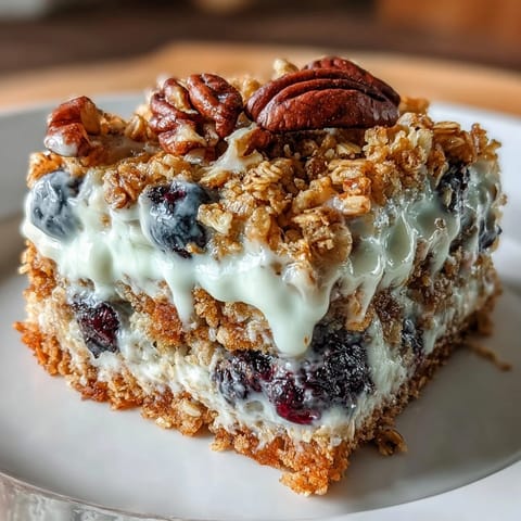 Healthy breakfast bake featuring sweet blueberries and a tangy Greek yogurt swirl, perfect for nutritious mornings and easy meal prep.
