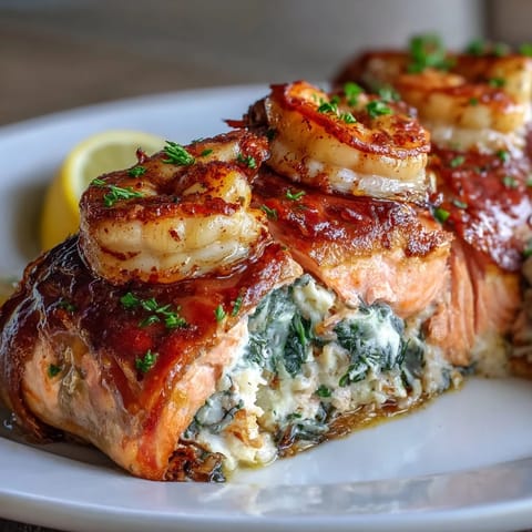 Crab Shrimp Stuffed Salmon