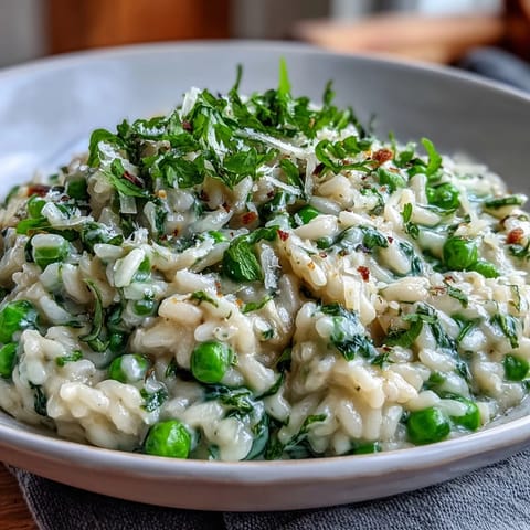 Spring Pea Mint Risotto