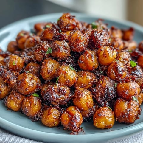 Spicy chili lime baked chickpeas, zesty and bold, an irresistible vegan snack bursting with flavor.  