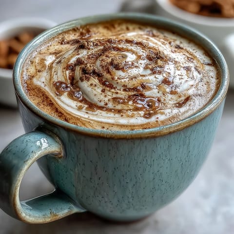 Ashwagandha Reishi Mushroom Latte: Warm, frothy vegan drink with natural sweetness.