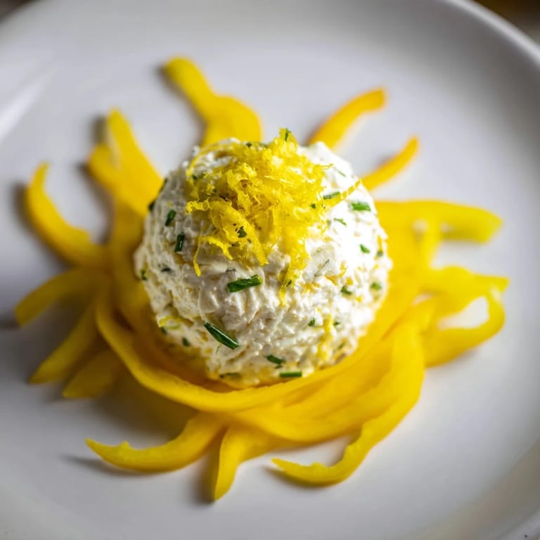 This vibrant Tuscan Sunburst recipe features colorful bell peppers and lemon-infused goat cheese, an easy appetizer.