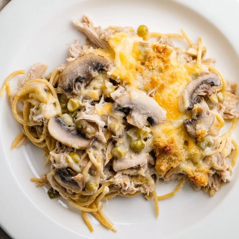 This creamy Turkey Tetrazzini features tender turkey and pasta in a rich, flavorful sauce, baked perfectly.