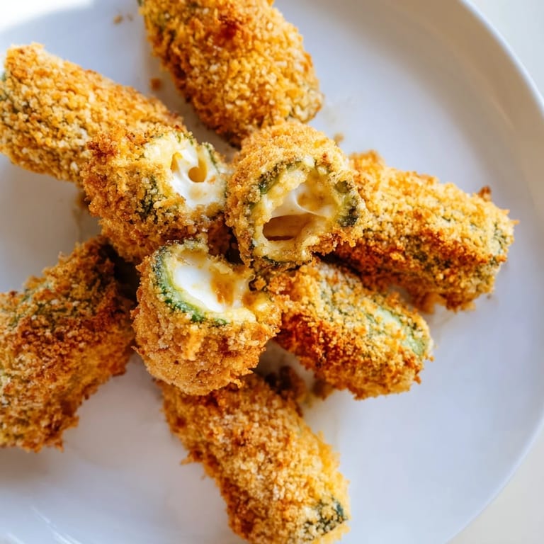A close-up of delicious, hot Crispy Chickle Bites showing melted cheese and fried texture.