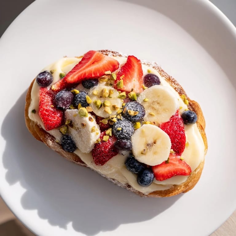 Warm, golden Viral Yogurt Toast, a delicious baked bread with sweet yogurt and fresh berries.