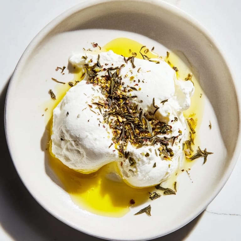 A close-up shot of the tangy Levantine labneh, perfect with warm pita bread.