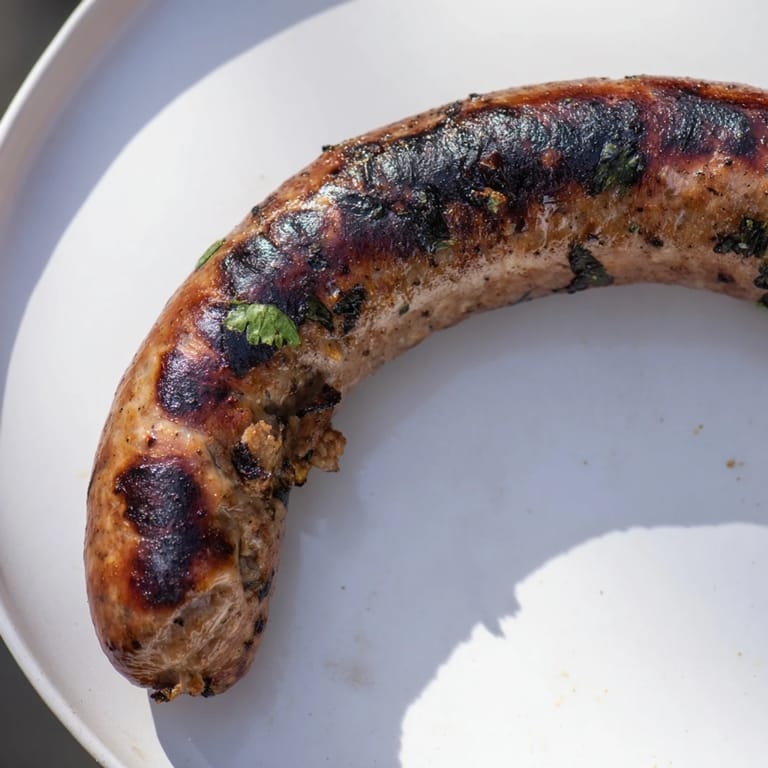 Smoky Tunisian Merguez sausages, fragrant with spices, freshly grilled, and ready for your plate.