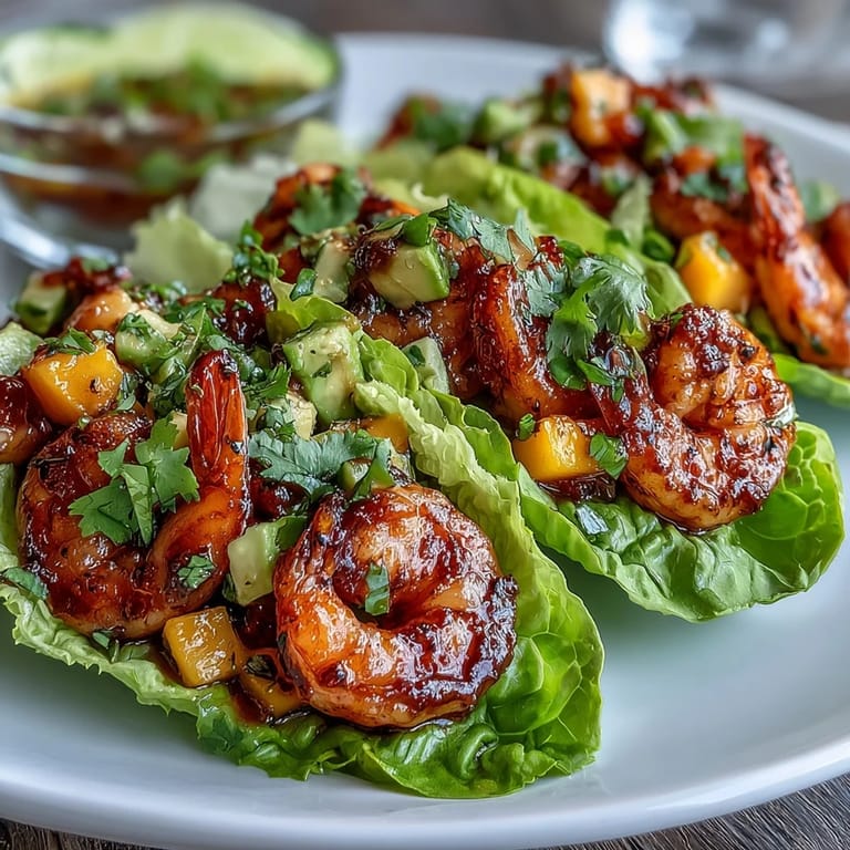 Healthy shrimp tacos with vibrant mango salsa, perfect for gluten-free and low-carb dining.