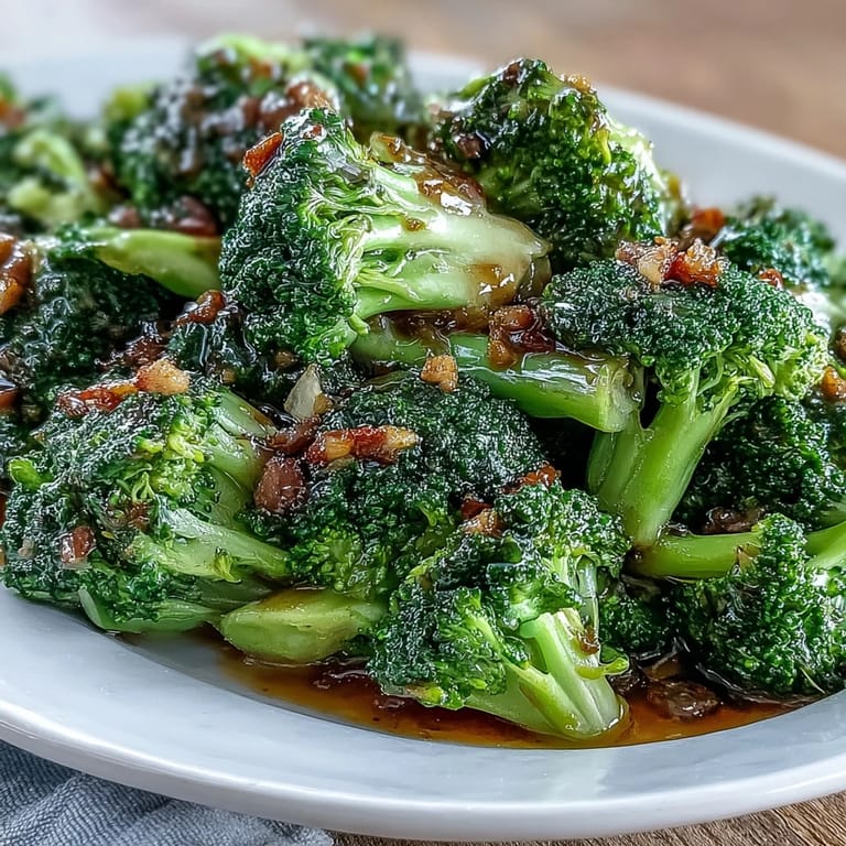 Aromatic garlic sauce clings to fresh broccoli and crispy bacon, delivering bold Asian-inspired flavors in every bite.