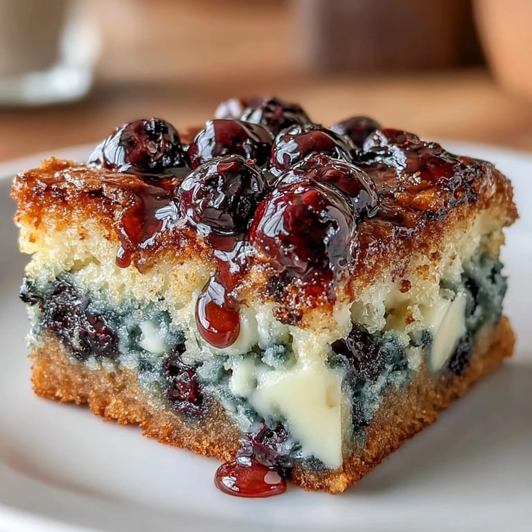 Homemade blueberry blondies with vibrant fruit and a tender crumb, ideal for summer parties or sweet cravings.