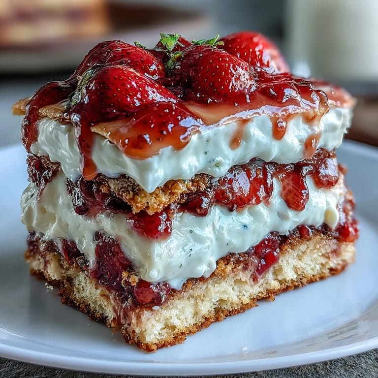 Buttery biscuit shortcake stacked with fresh strawberries and vanilla-scented whipped cream for a classic dessert.