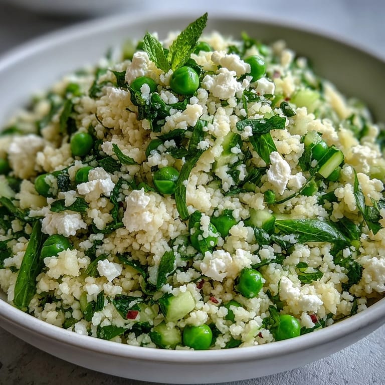 Bright and flavorful Spring Pea and Mint Couscous Salad, perfect for Easter or spring gatherings.