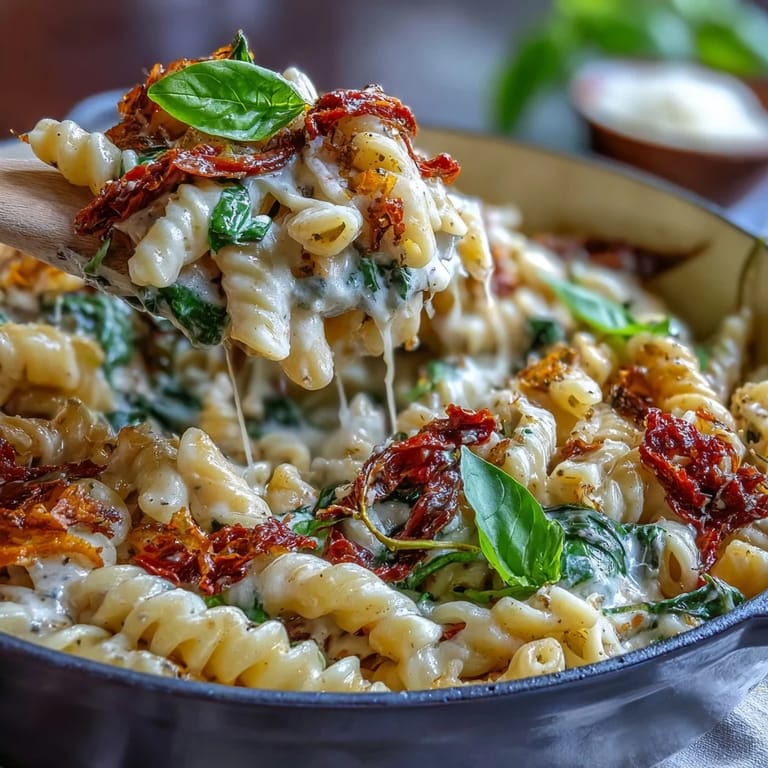 Rich and comforting One-Pot Tuscan Pasta, featuring al dente penne in a creamy Parmesan sauce with vibrant vegetables.