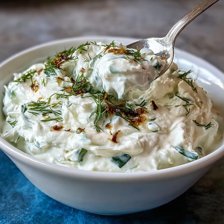 Refreshing Greek Skyr Tzatziki, a tangy, garlicky appetizer perfect with pita.