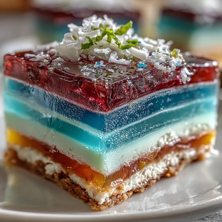 Decadent Agar-Agar Rainbow Jelly Cake: a playful, jiggly dessert for any occasion.